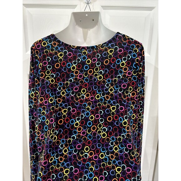 Lularoe Lynnae Plus Size 3XL  Hi Lo Tunic Knit Top Geometric Print Colorful - Picture 8 of 10